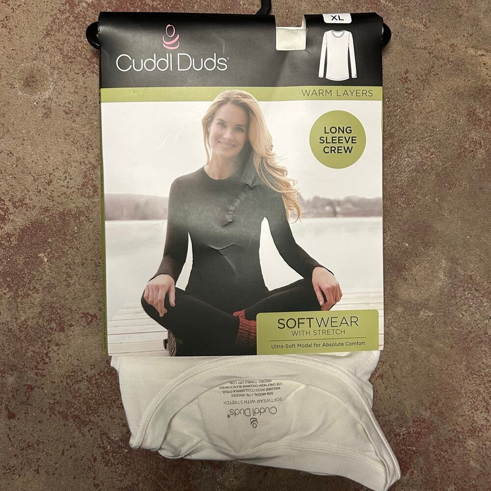 Cuddl Duds Softwear Long Sleeve Crewneck Top Womens XL Stretch Outdoors Layering